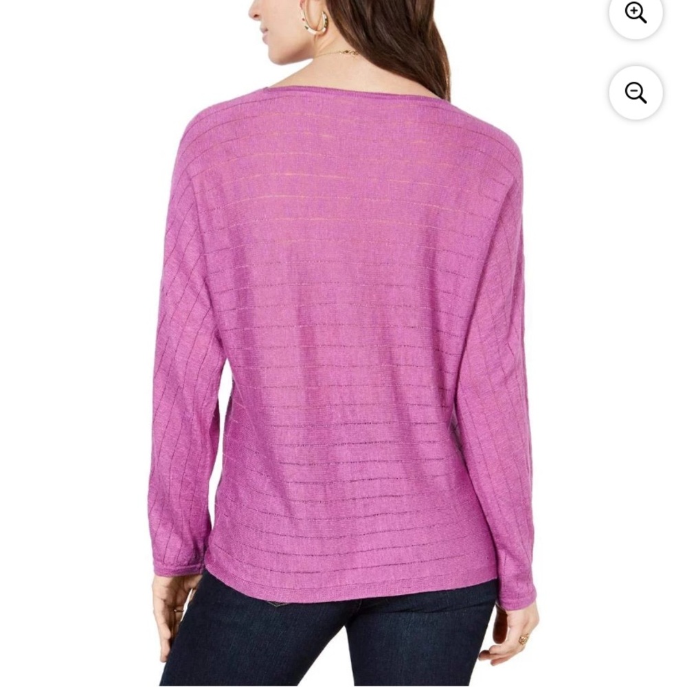 Style & Co Lightweight Purple Boatneck Sweater with Dolman Sleeves Petite Small - Picture 6 of 8